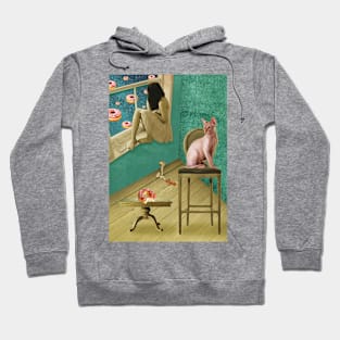 Girl and Sphynx Cat Hoodie